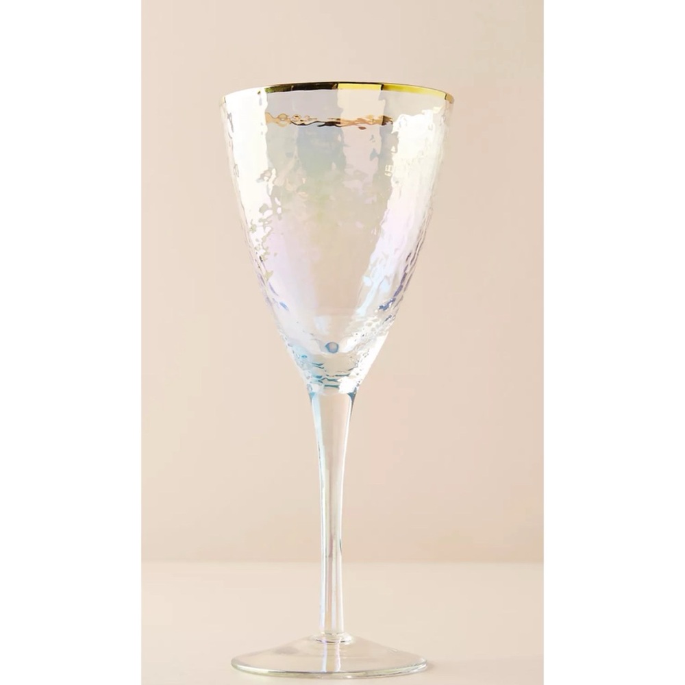Anthropologie Zaza Lustered Wine Glasses in Luster Set of 2 / New - Picture 1 of 2